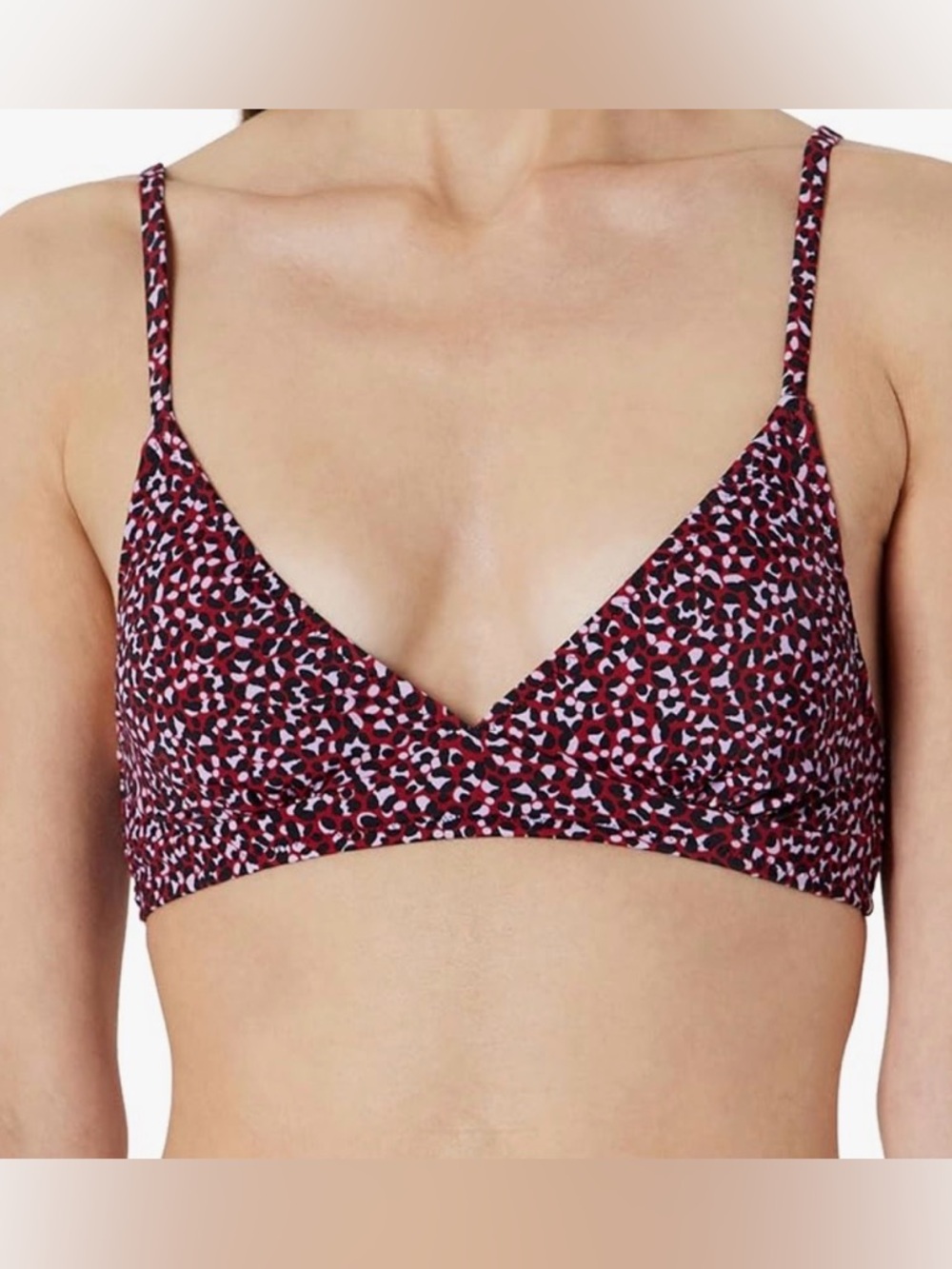 Amazon Essentials Red Brick Leopard print bikini top